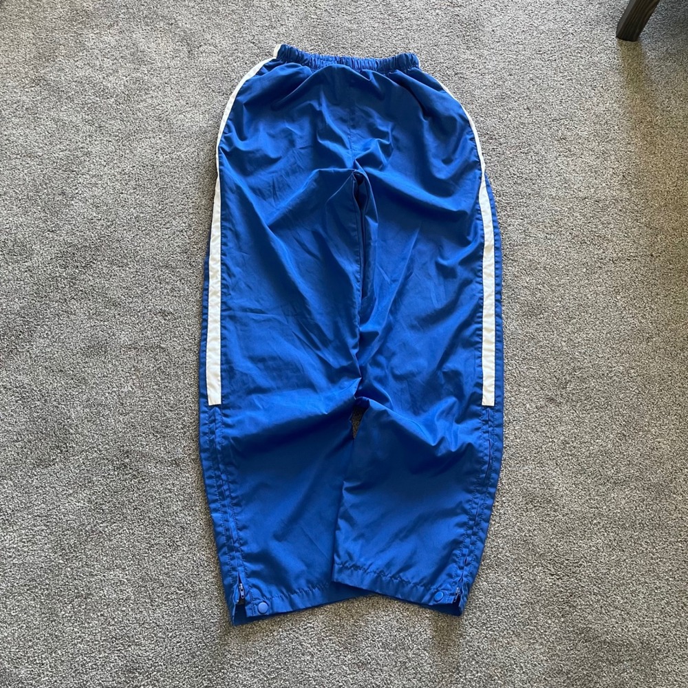 Mens Holloway Track Pants S Blue Excellent White Stripe Mesh Lined Ankle Zip
